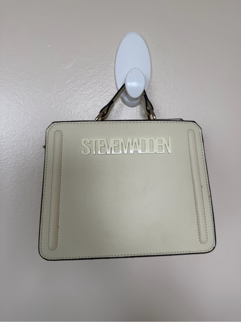STEVE MADDEN Cream Monochromatic Crossbody Handbag